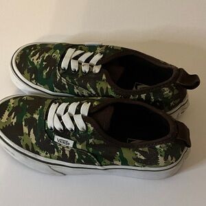 Vans Kids Green Camouflage Sneakers